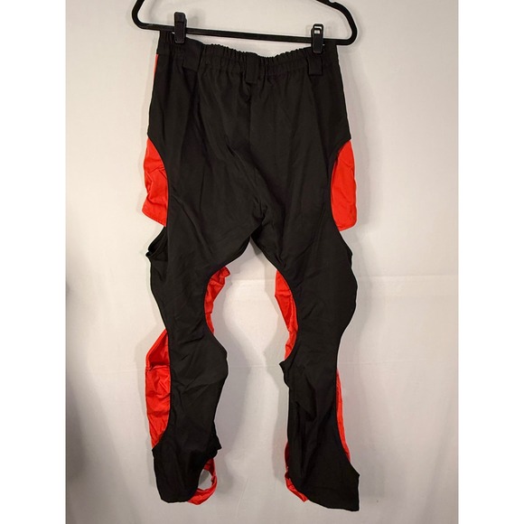 Unbranded Cutout Panelled Streetwear Festival Pants Women Size L Black Red - Picture 7 of 9
